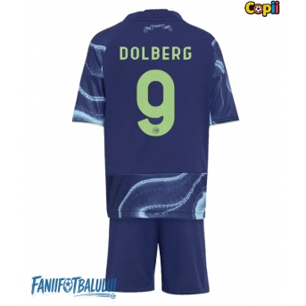 Ajax Kasper Dolberg #9 Echipament de Fotbal Replică 2025-26 Copii Deplasare (+ Șorturi)